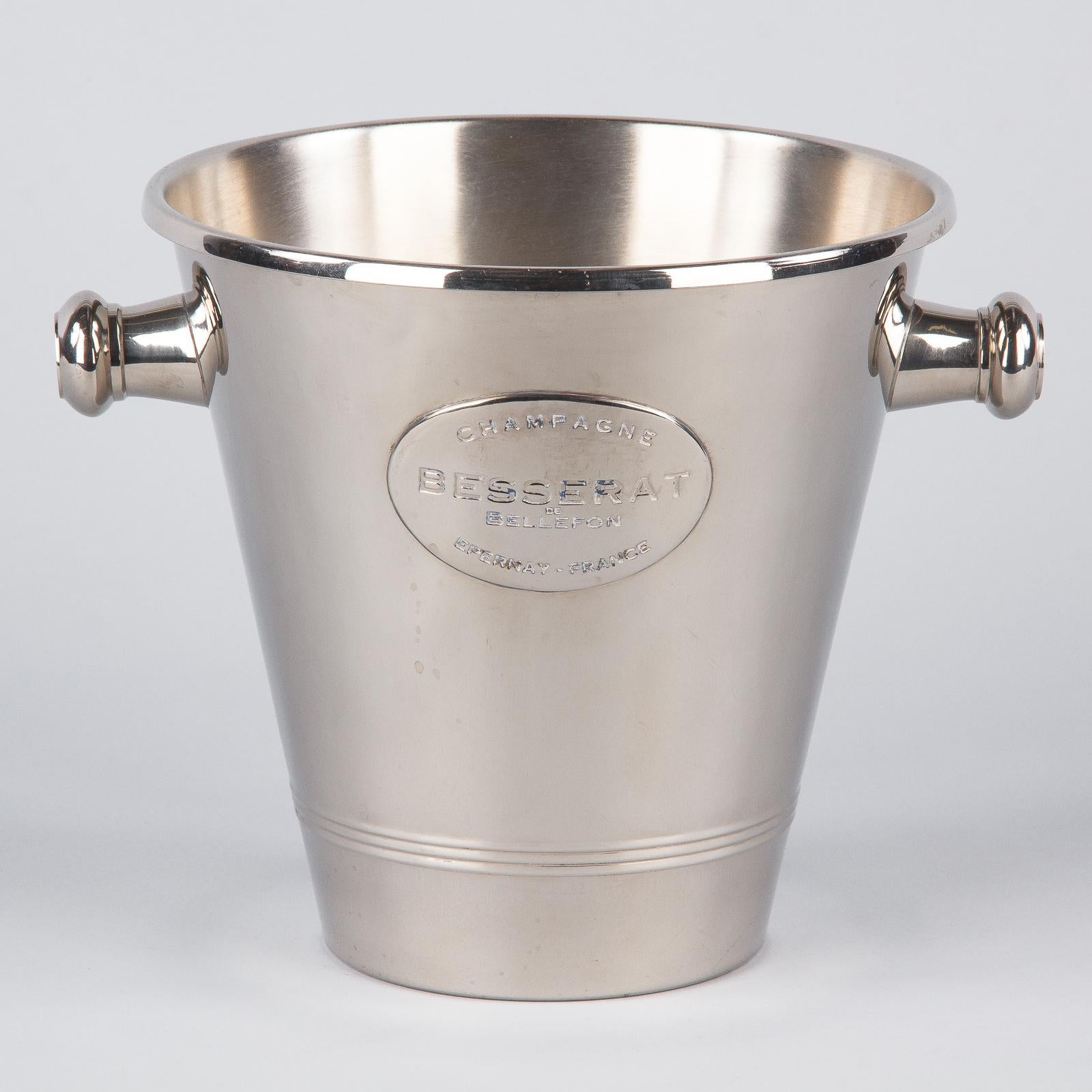 French Silver Metal Ice Bucket for Champagne Besserat, 1970s 3