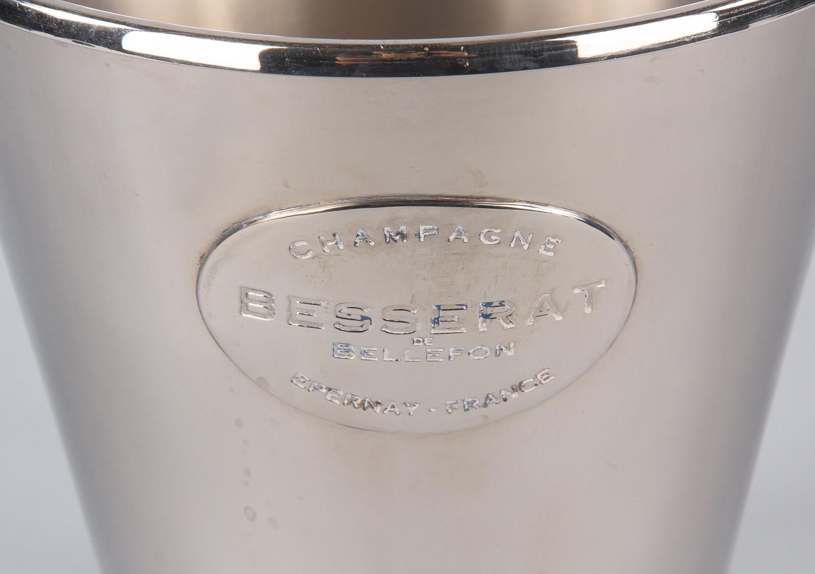 French Silver Metal Ice Bucket for Champagne Besserat, 1970s 4