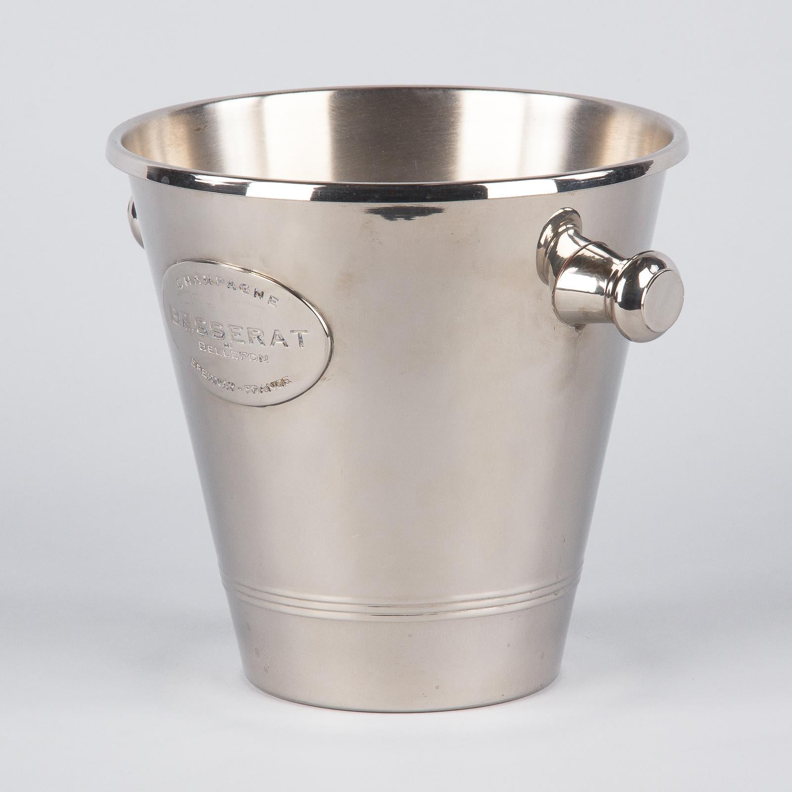French Silver Metal Ice Bucket for Champagne Besserat, 1970s 5