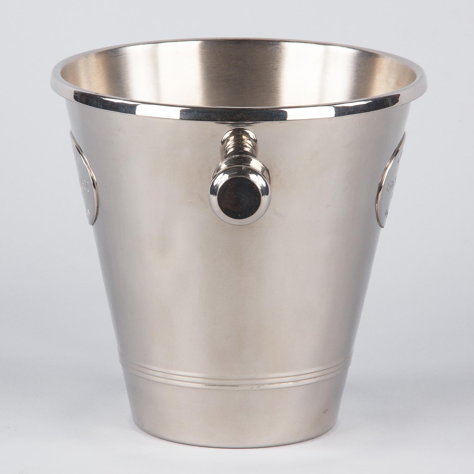 French Silver Metal Ice Bucket for Champagne Besserat 1