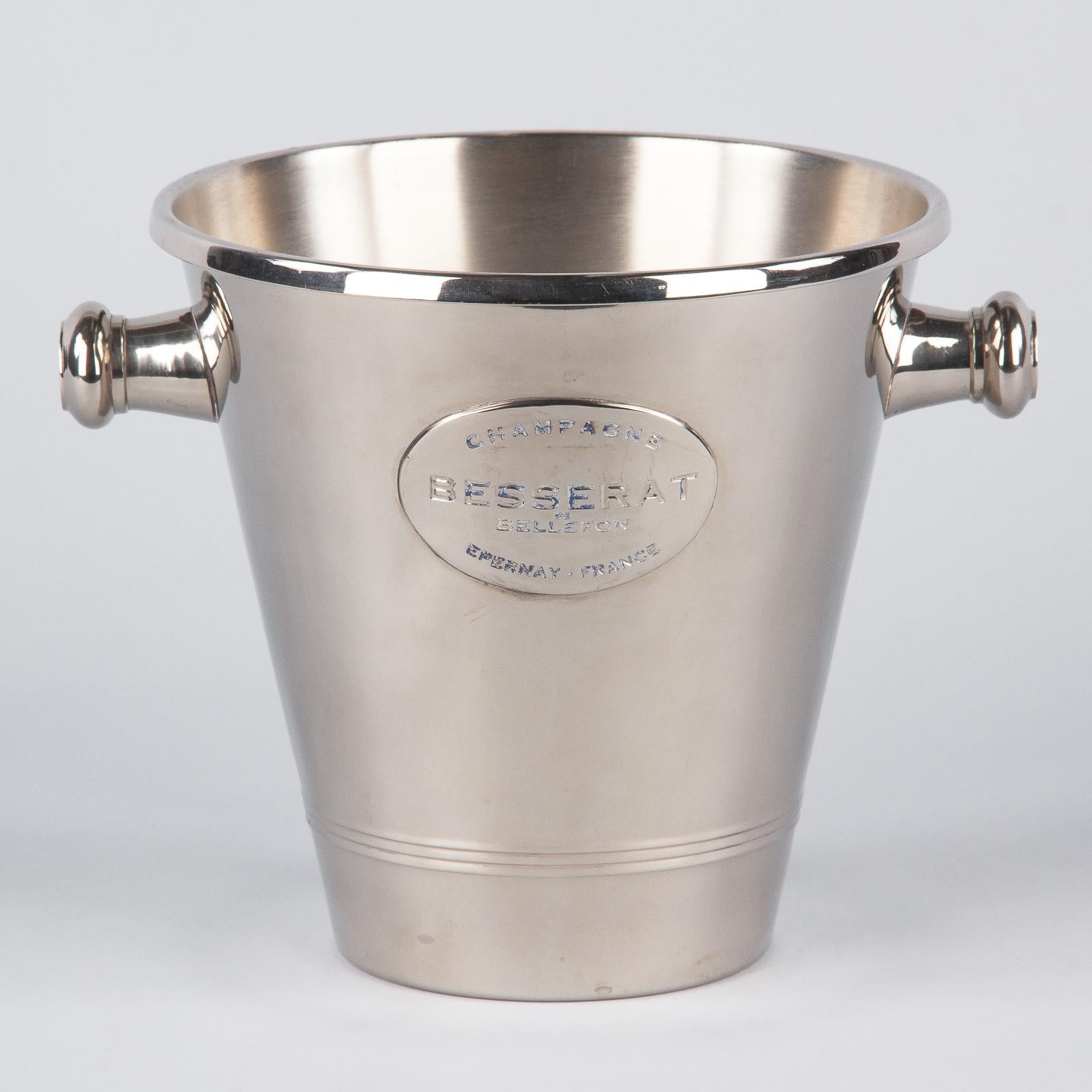 French Silver Metal Ice Bucket for Champagne Besserat 2
