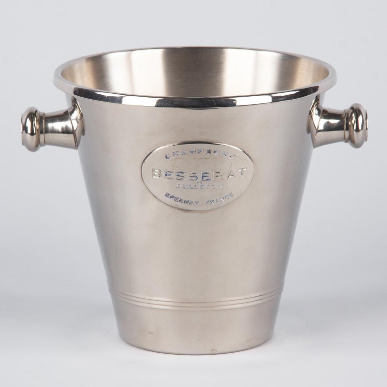 French Silver Metal Ice Bucket for Champagne Besserat at 1stDibs