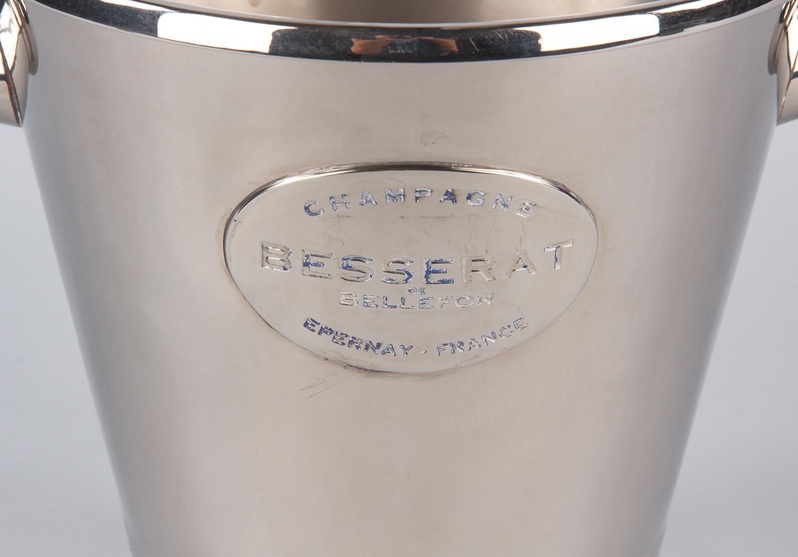 French Silver Metal Ice Bucket for Champagne Besserat 3