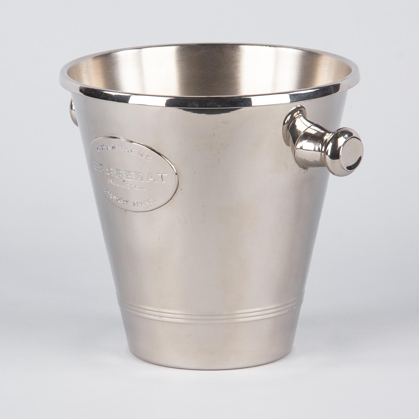 French Silver Metal Ice Bucket for Champagne Besserat 4