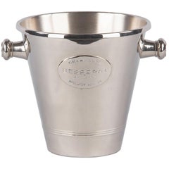 French Silver Metal Ice Bucket for Champagne Besserat