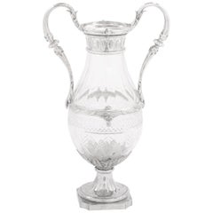 Dekorative Vase aus versilbertem / geschliffenem Glas