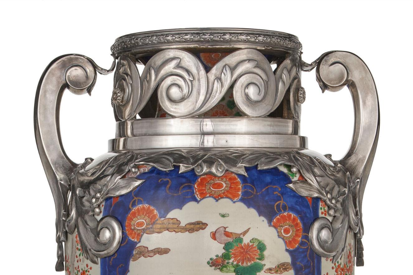 French Silver Mounted Imari Porcelain Vase Attributed to Samson Et Cie In Good Condition In New York, US