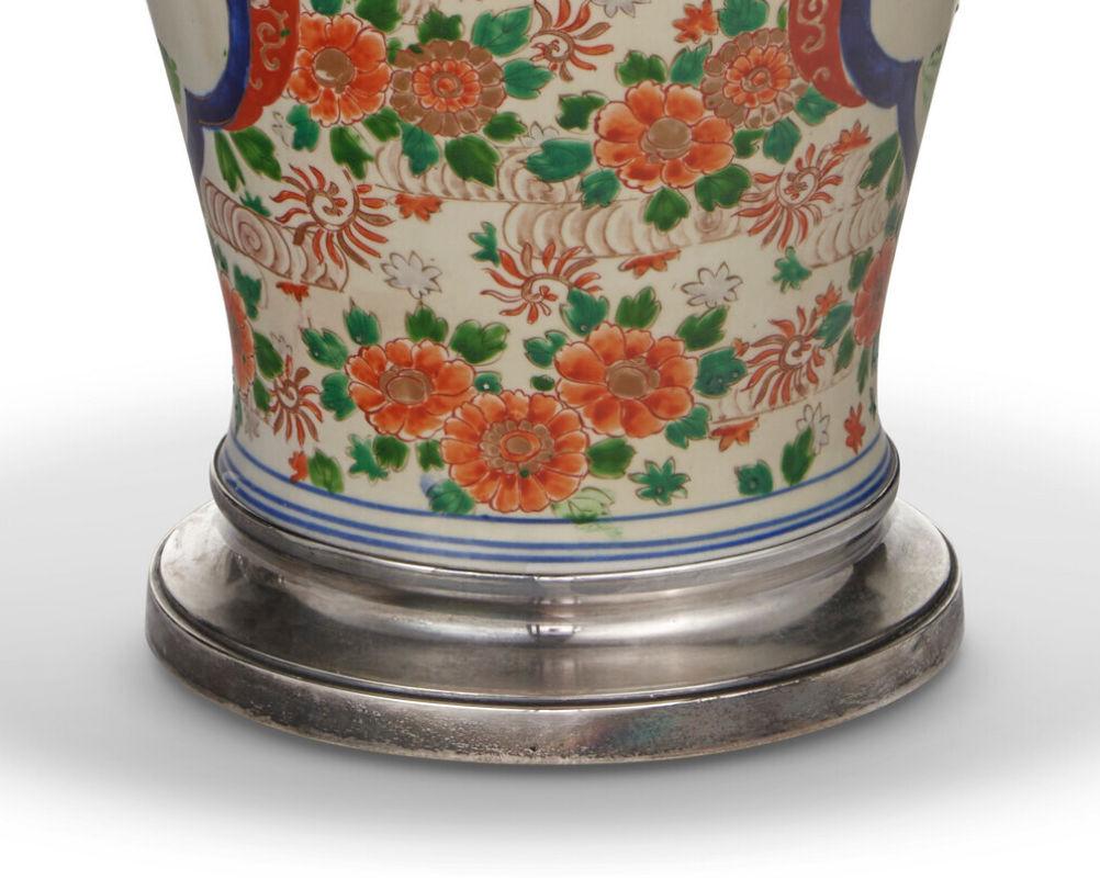 French Silver Mounted Imari Porcelain Vase Attributed to Samson Et Cie 1