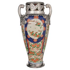 French Silver Mounted Imari Porcelain Vase Attributed to Samson Et Cie