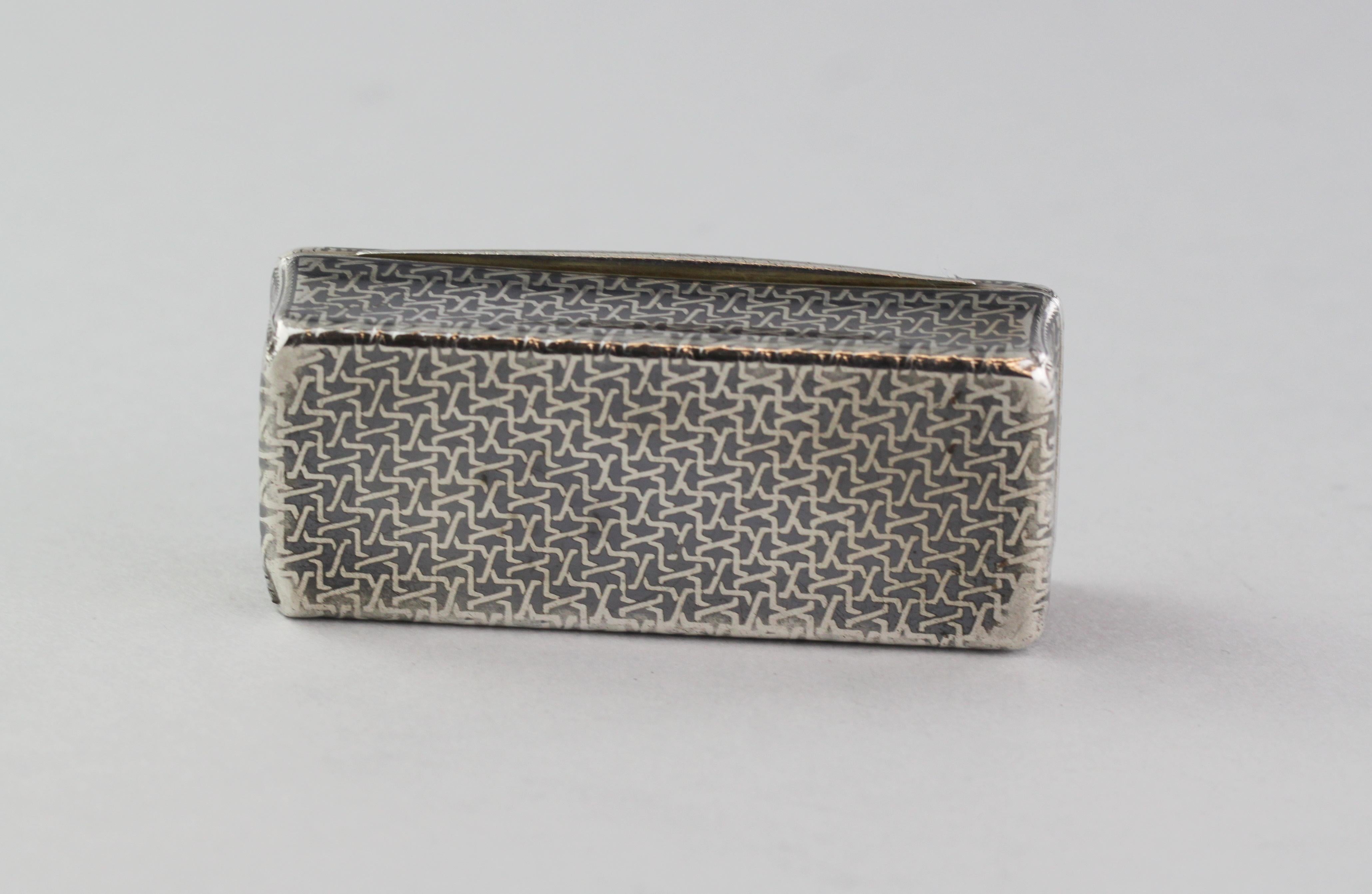 French Silver Niello Snuff Box, 19th Century In Good Condition In Braintree, GB