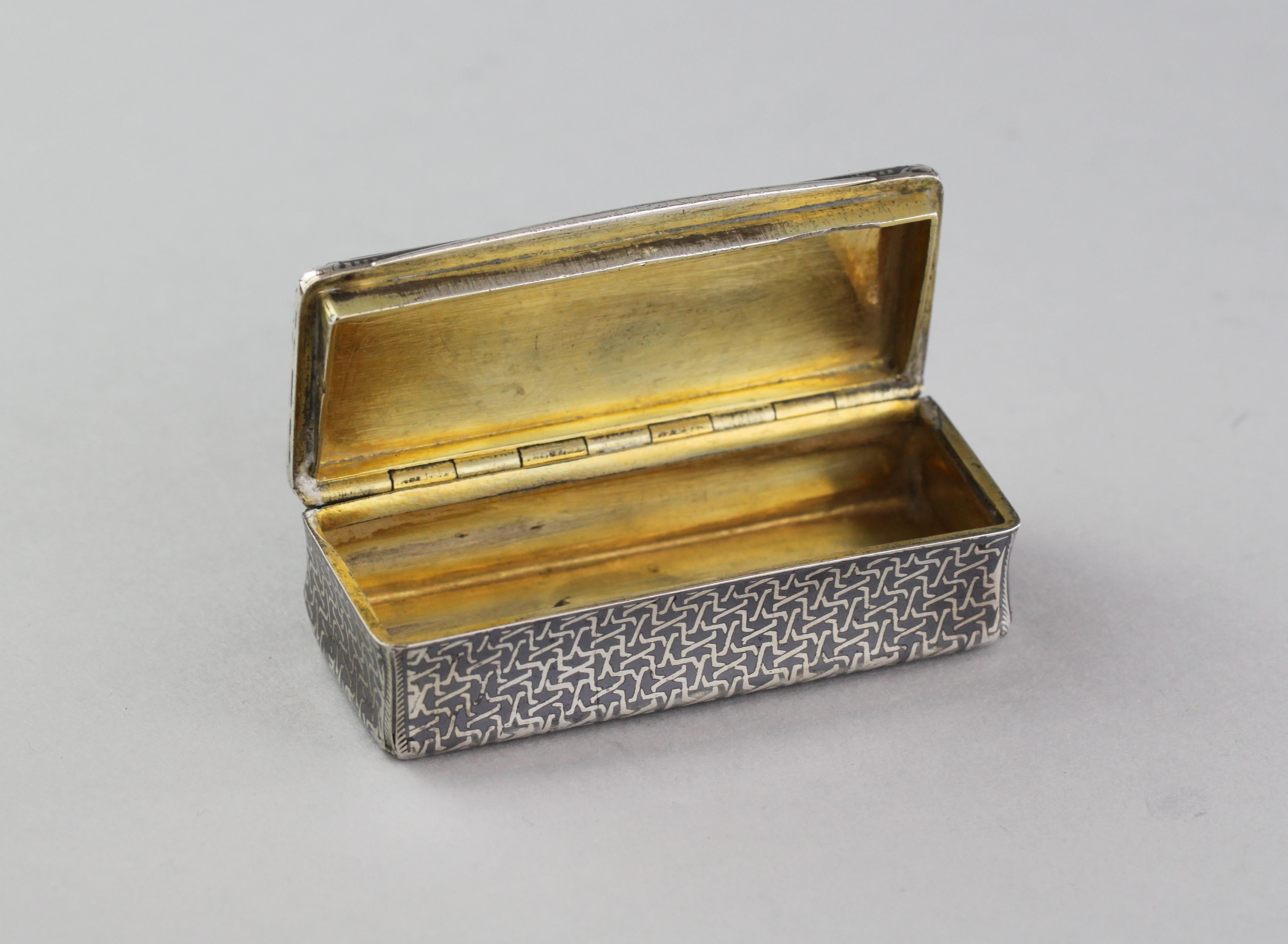 Late 19th Century French Silver Niello Snuff Box, 19th Century
