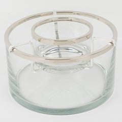 French Silver Plate and Crystal Caviar Bowl Dish Server by Produx Paris
