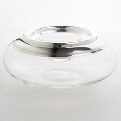 French Silver Plate and Crystal Caviar Bowl Dish Server by St Hilaire France