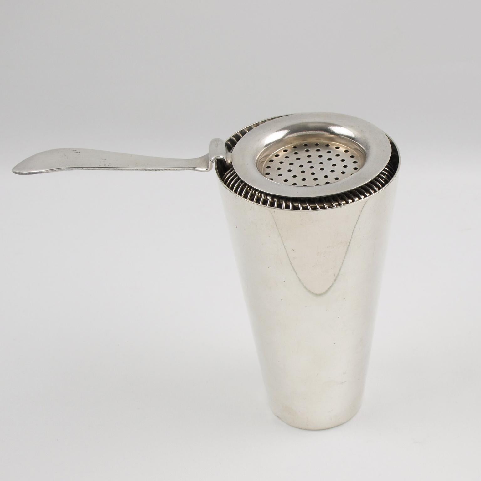 French Silver Plate Cocktail Strainer for Boston Shaker In Excellent Condition In Atlanta, GA