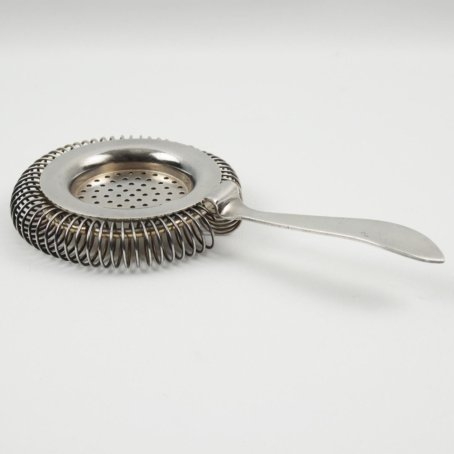 French Silver Plate Cocktail Strainer for Boston Shaker 1