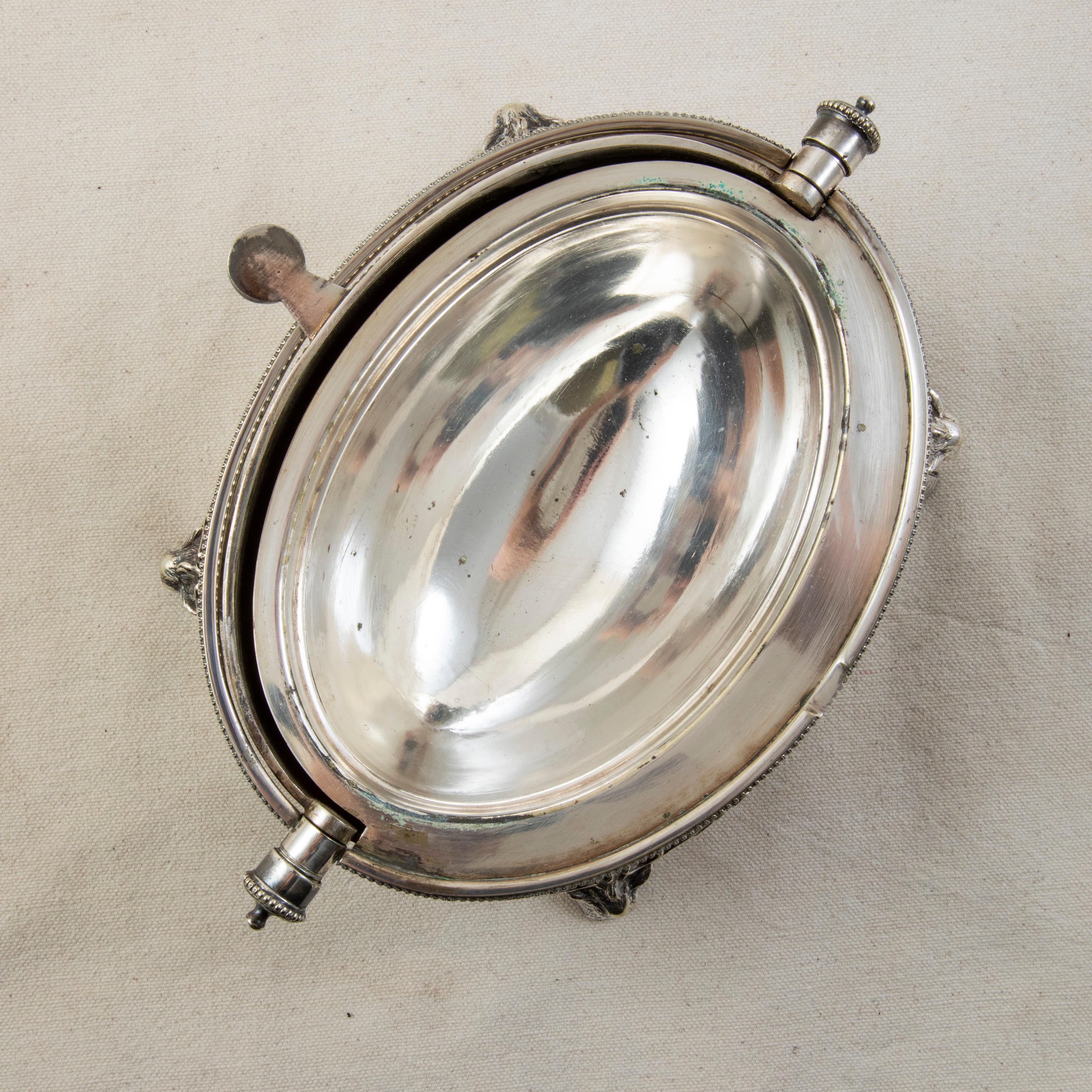 French Silver Plate Domed Serving Piece with Swivel Lid c. 1900 6