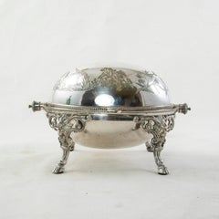 French Silver Plate Domed Serving Piece with Swivel Lid c. 1900