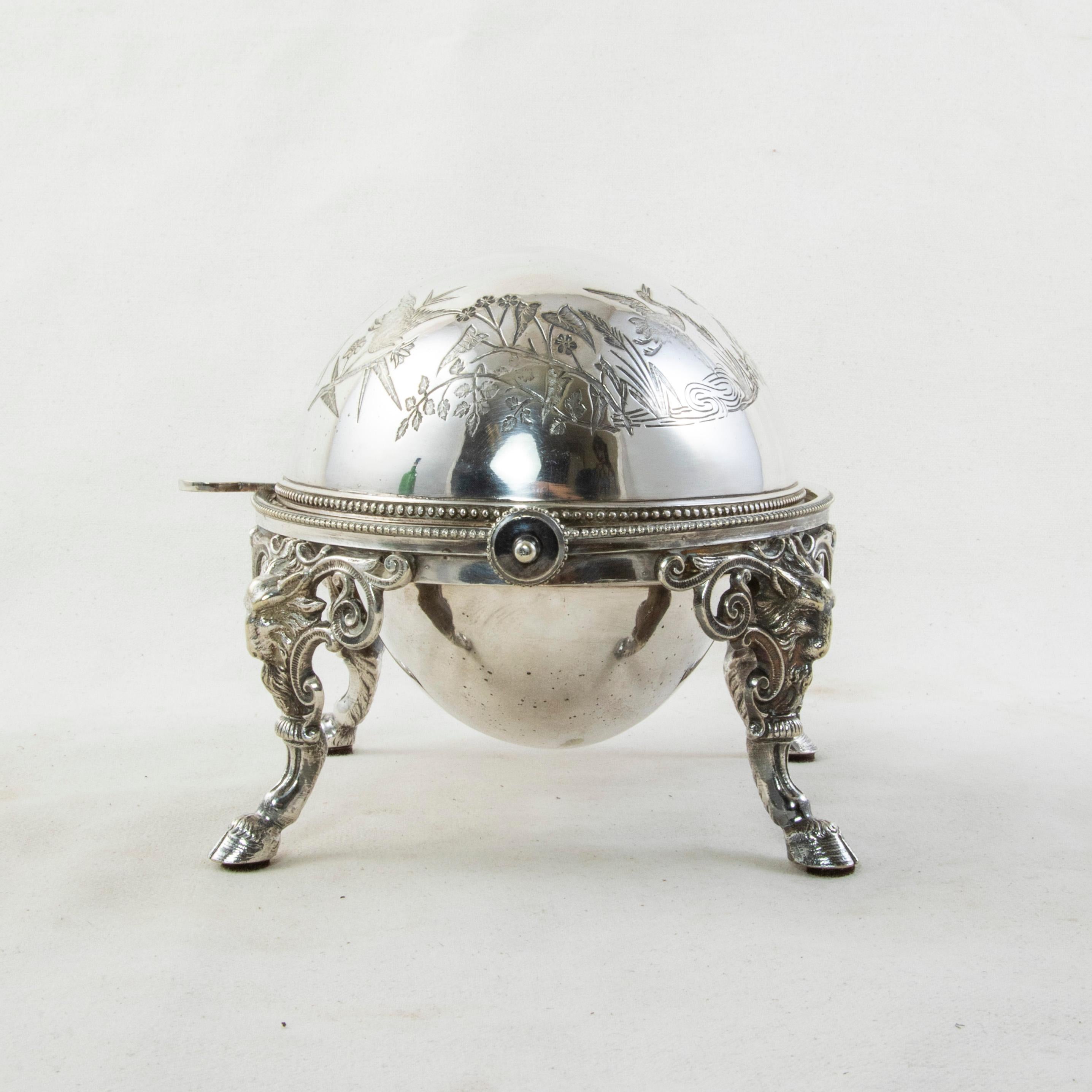 French Silver Plate Domed Serving Piece with Swivel Lid c. 1900 2