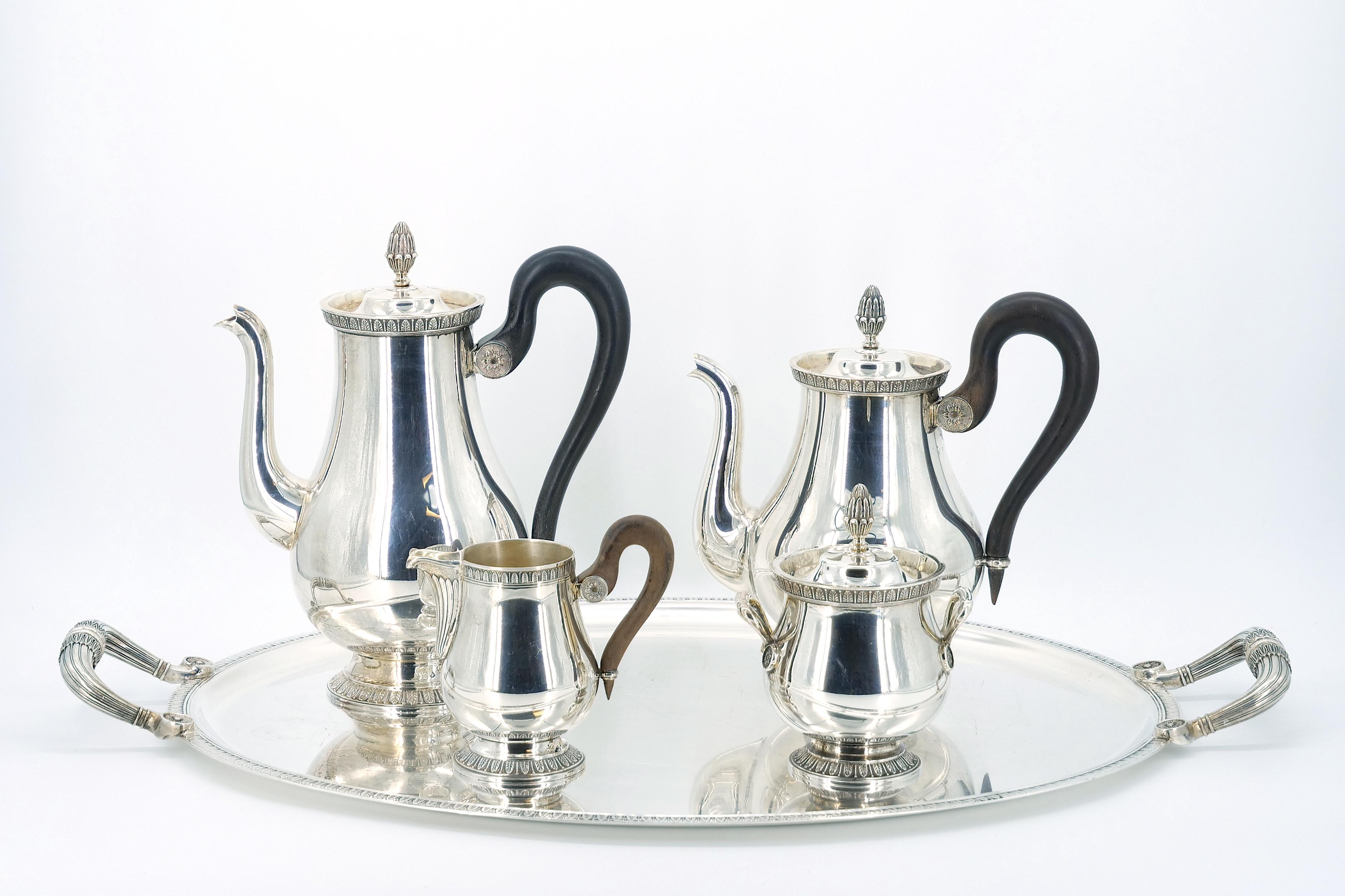 French Silver Plate Five Piece Tea / Coffee Service by Christofle 12