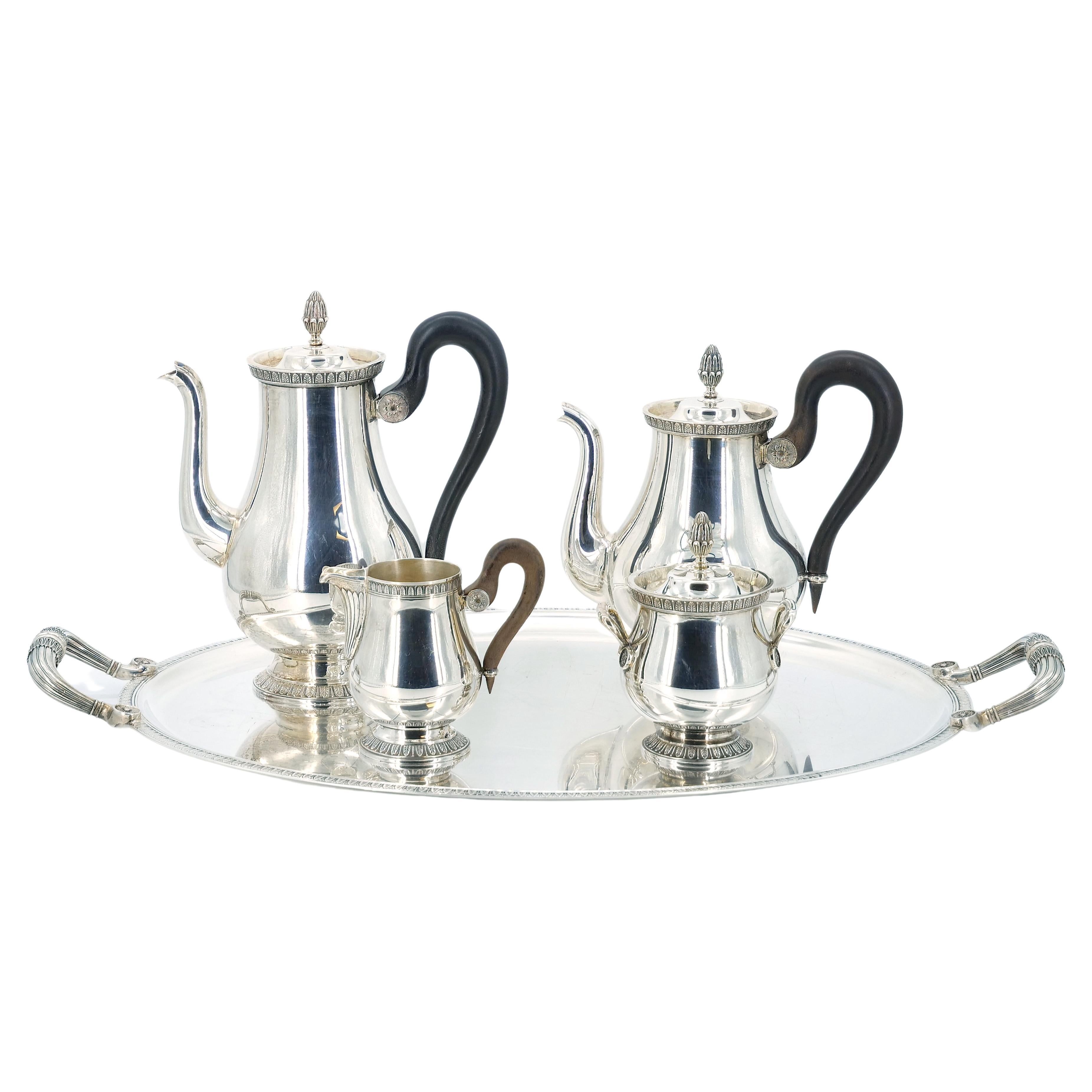 French Silver Plate Five Piece Tea / Coffee Service by Christofle