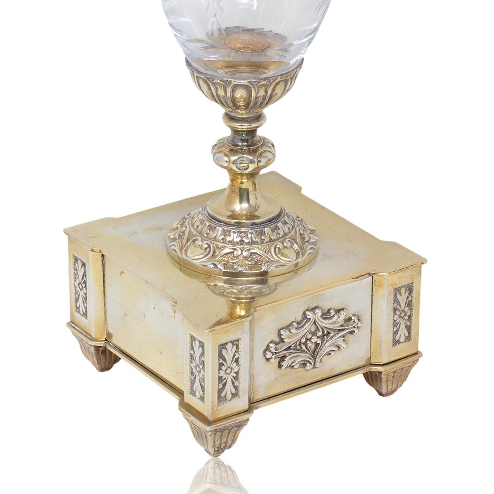French Silver Plate Glass Vases For Sale 4
