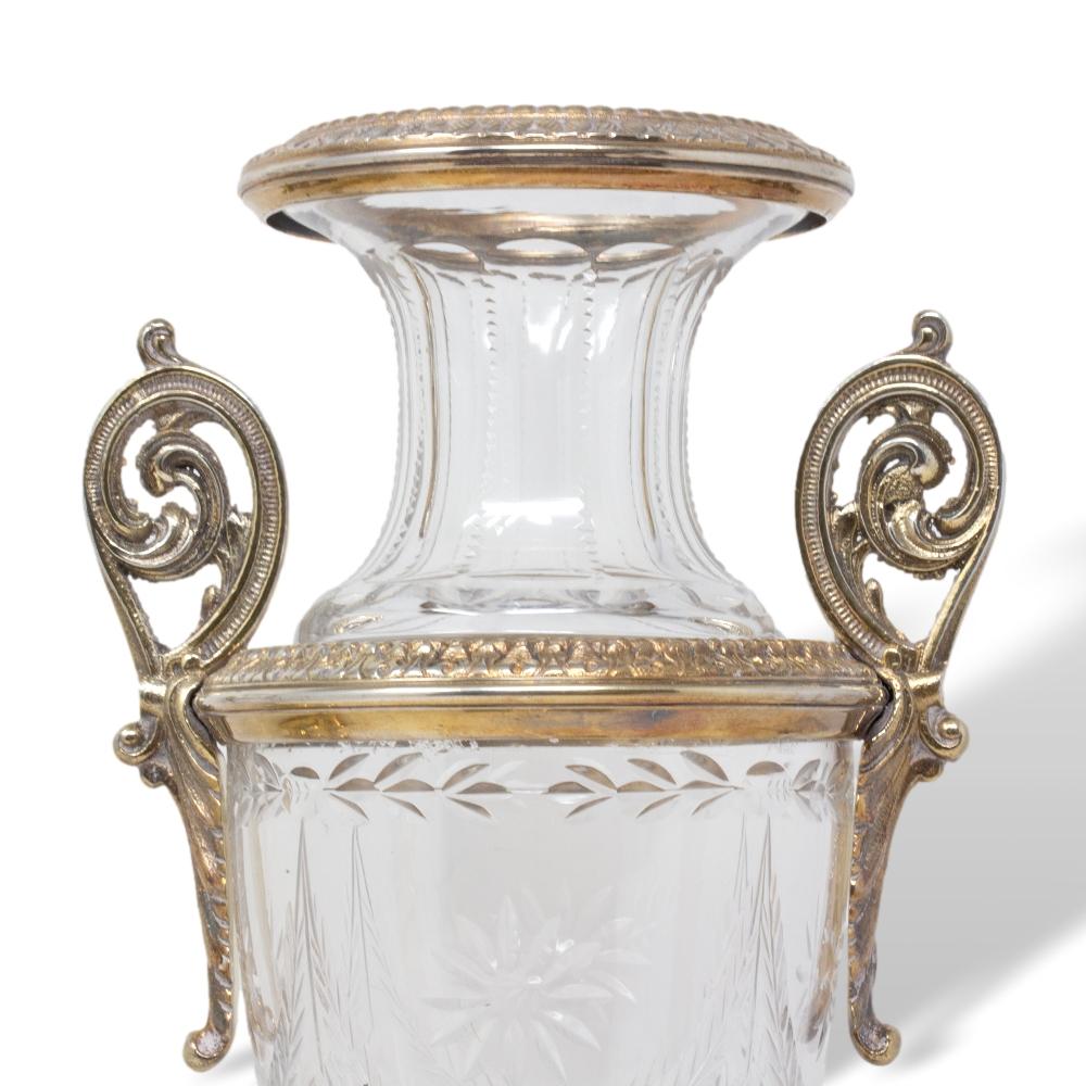 French Silver Plate Glass Vases For Sale 5