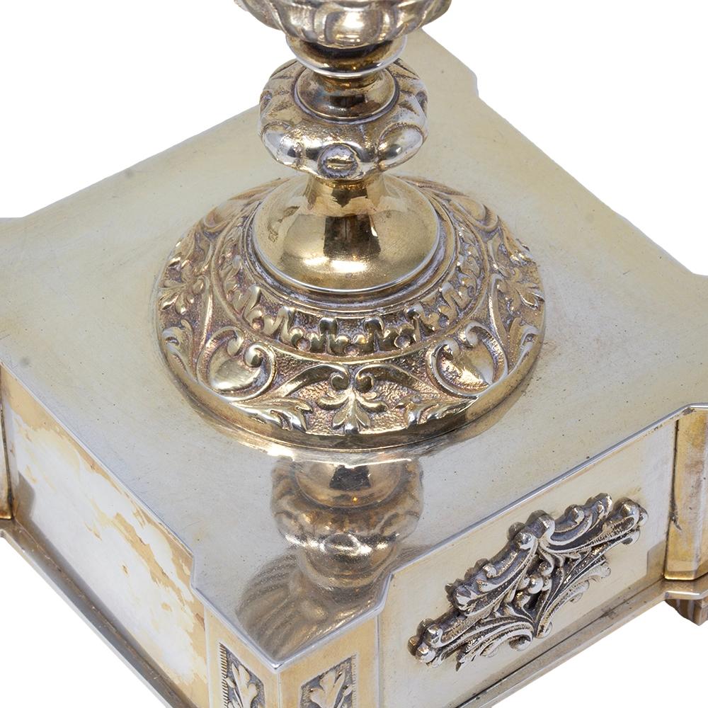 French Silver Plate Glass Vases For Sale 7