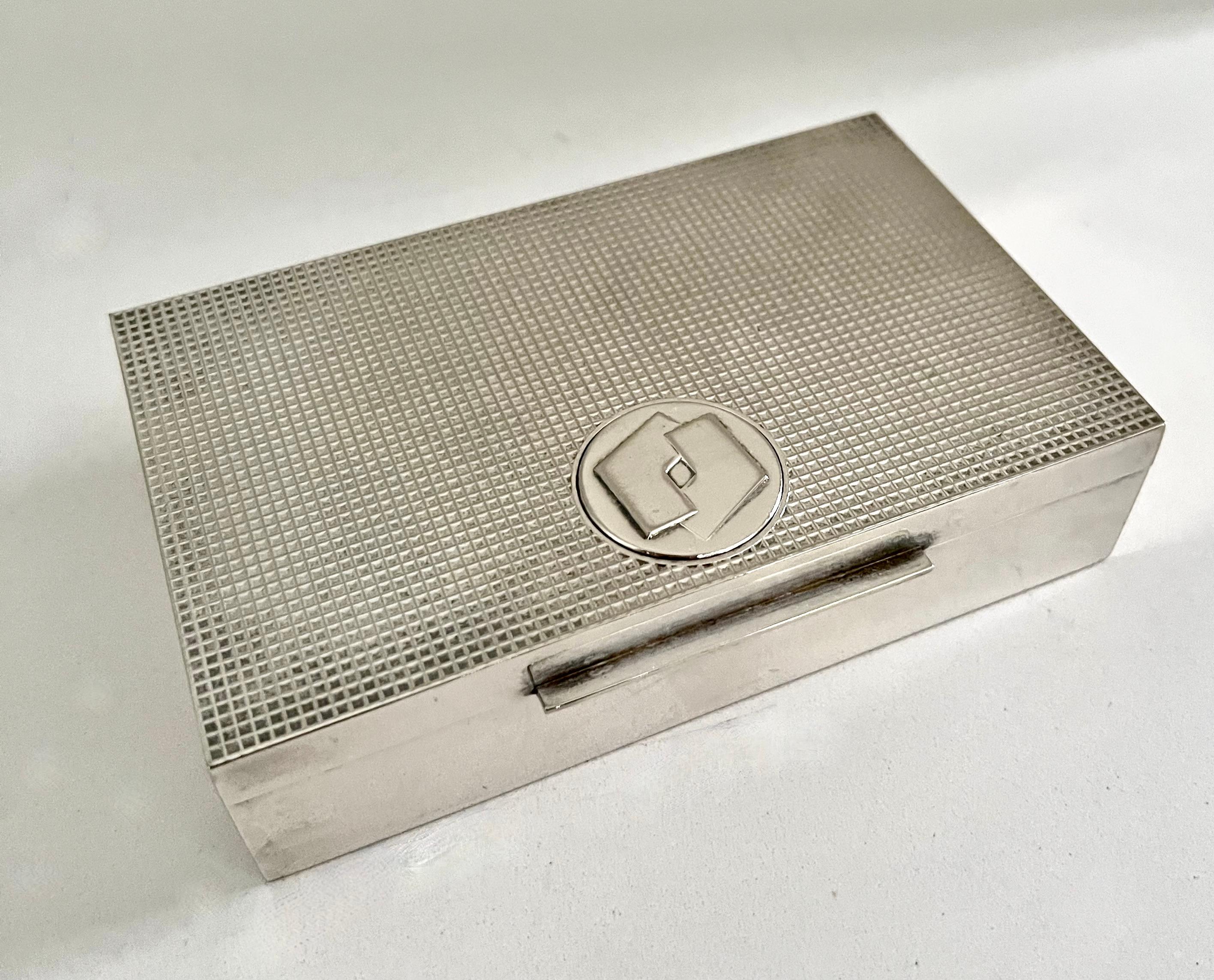 French Silver Plate Lined Deco Box For Sale 3