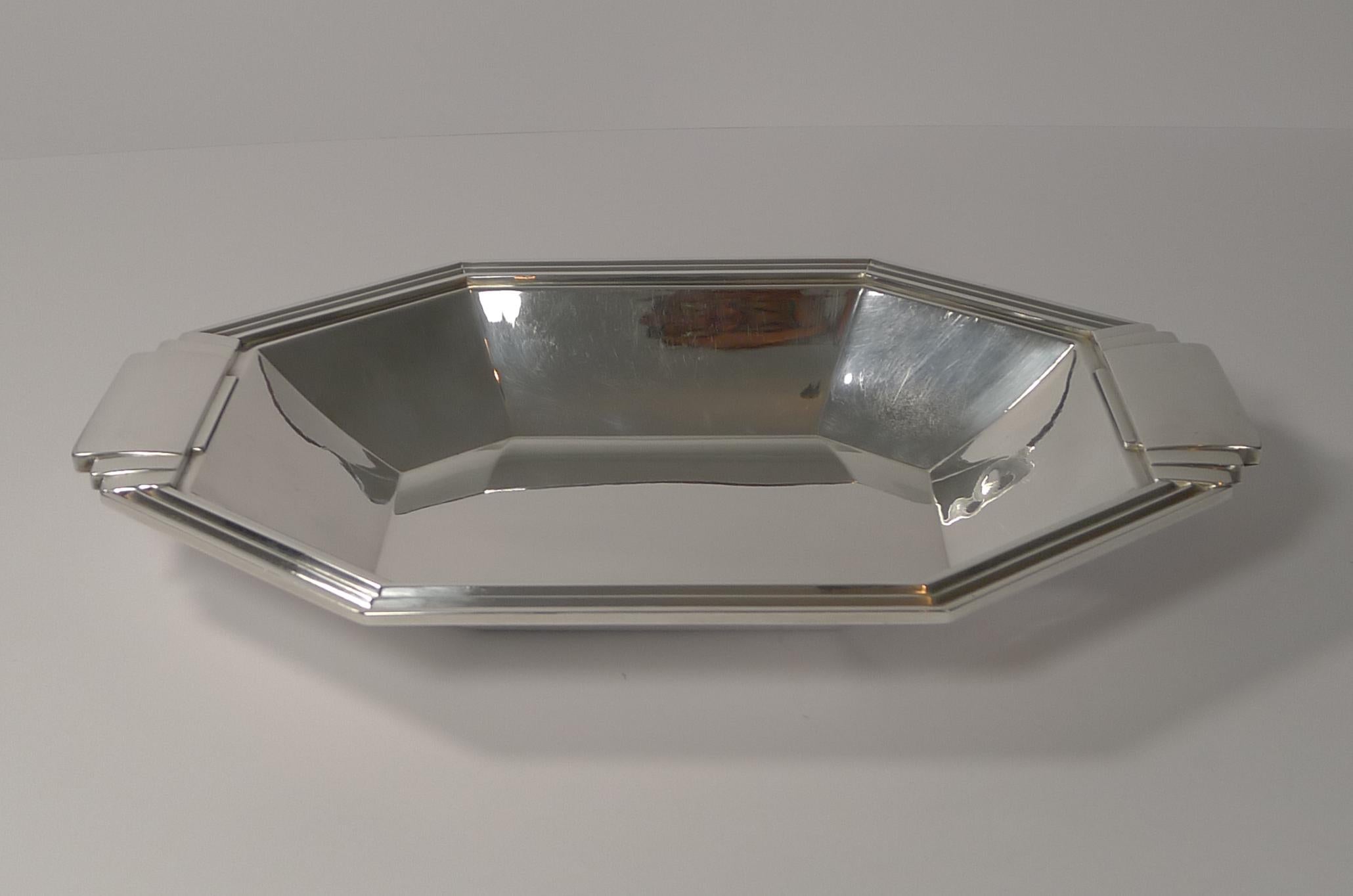 French Silver Plated Art Deco Bread Basket / Bowl by Apollo Orfevrerie 6