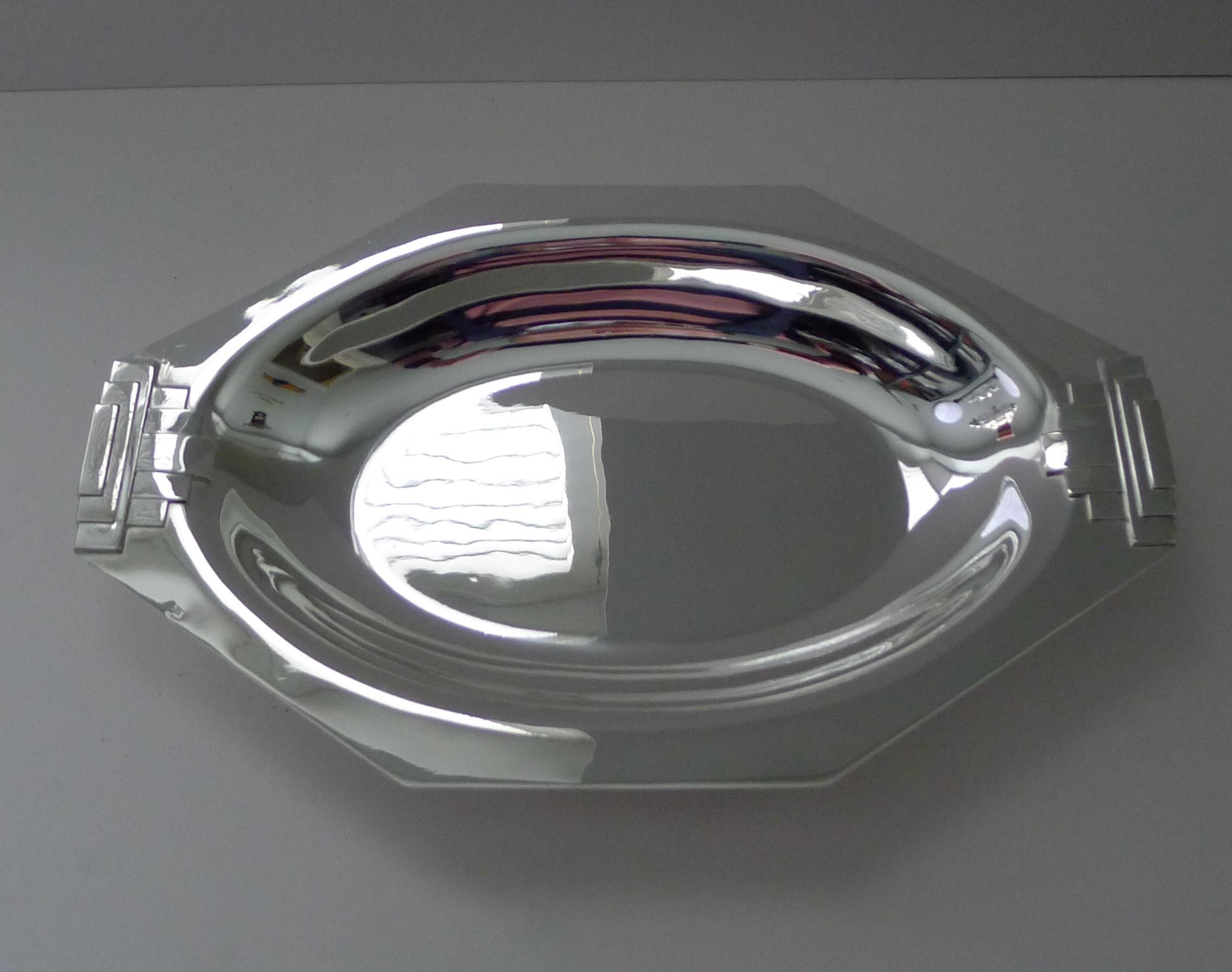 French Silver Plated Art Deco Bread Basket / Bowl by Brille, Paris In Good Condition For Sale In Bath, GB