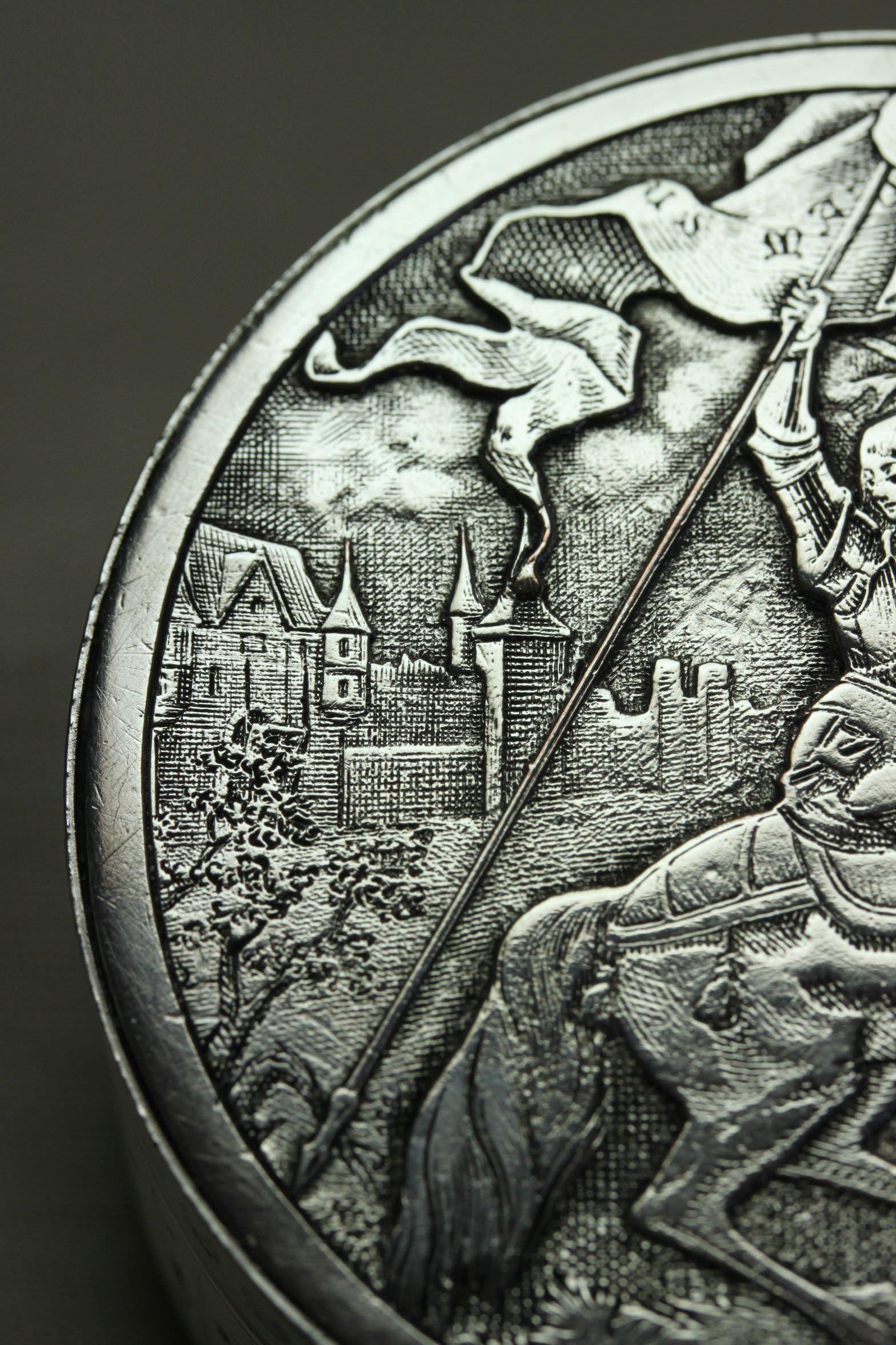 Belle Époque French Silver Plated Box with Joan of Arc Motif