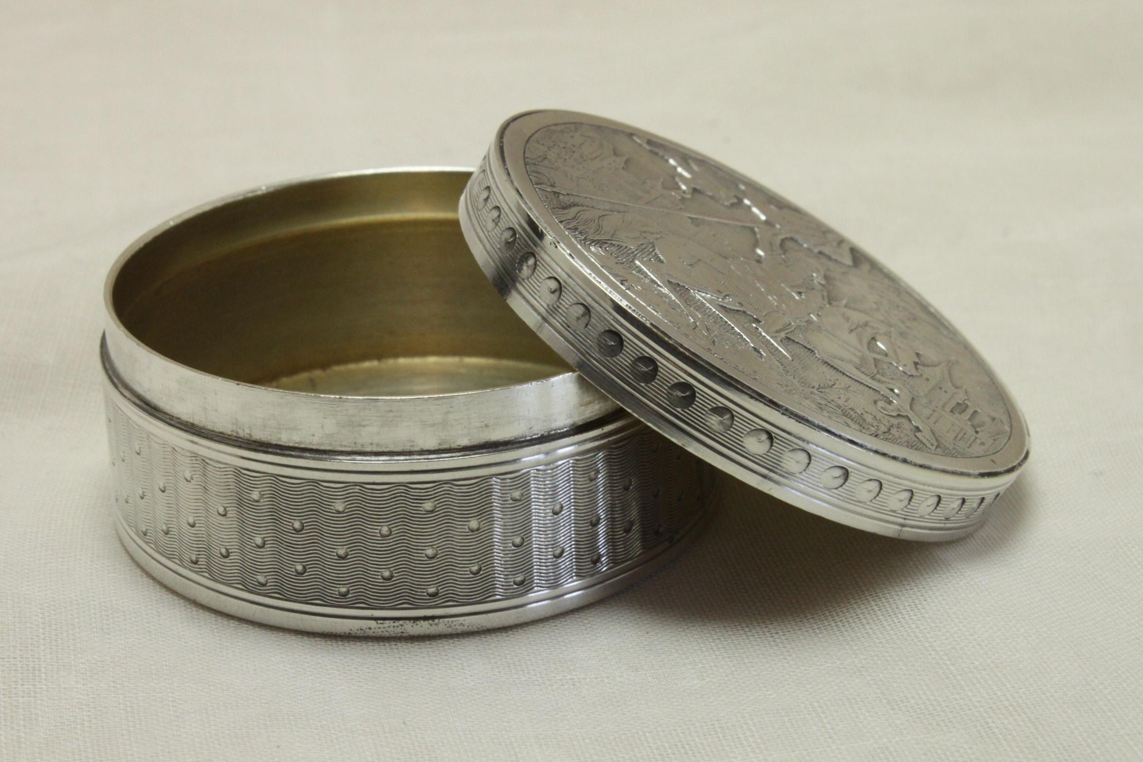 Early 20th Century French Silver Plated Box with Joan of Arc Motif