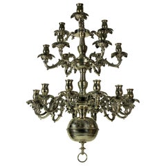 French Silver Plated Bronze Chandelier