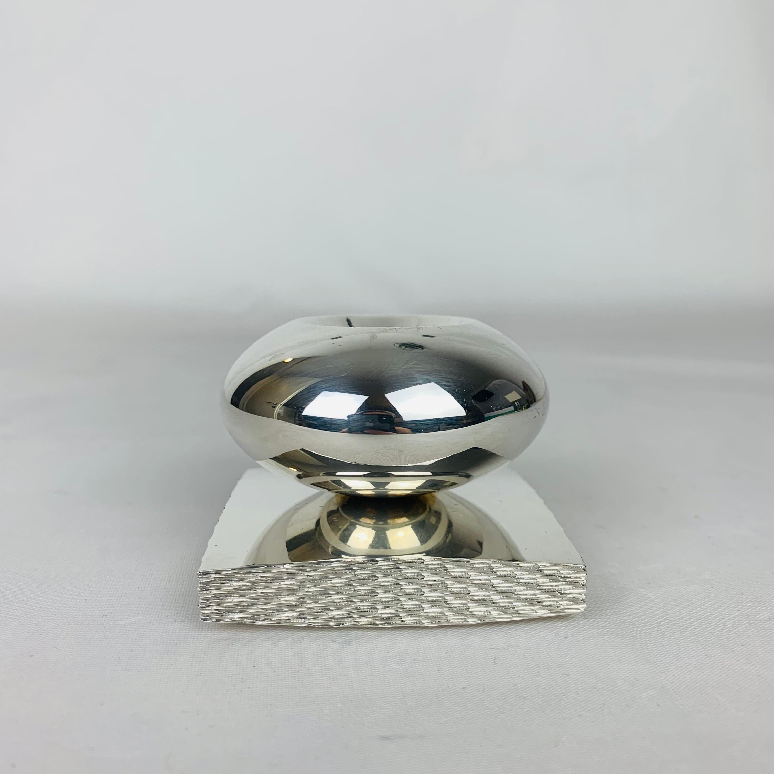 Francese Portacandele francese placcato argento, bronzo, anni '70 in vendita