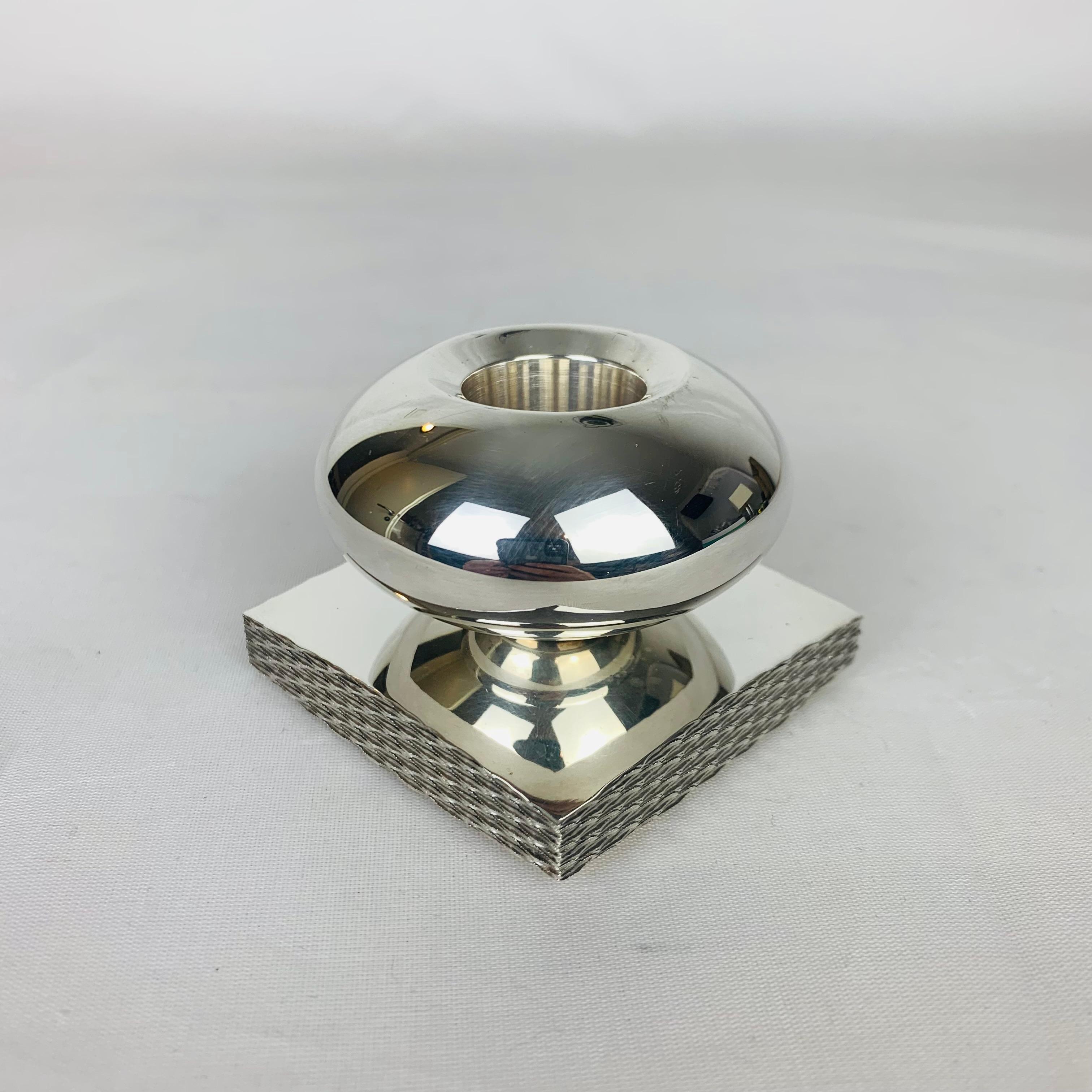 Portacandele francese placcato argento, bronzo, anni '70 In condizioni buone in vendita a BELFORT, FR