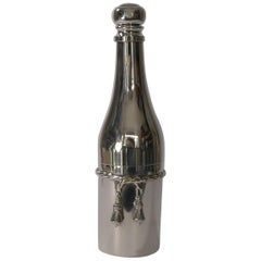 Vintage French Silver Plated Champagne Bottle Cocktail Shaker