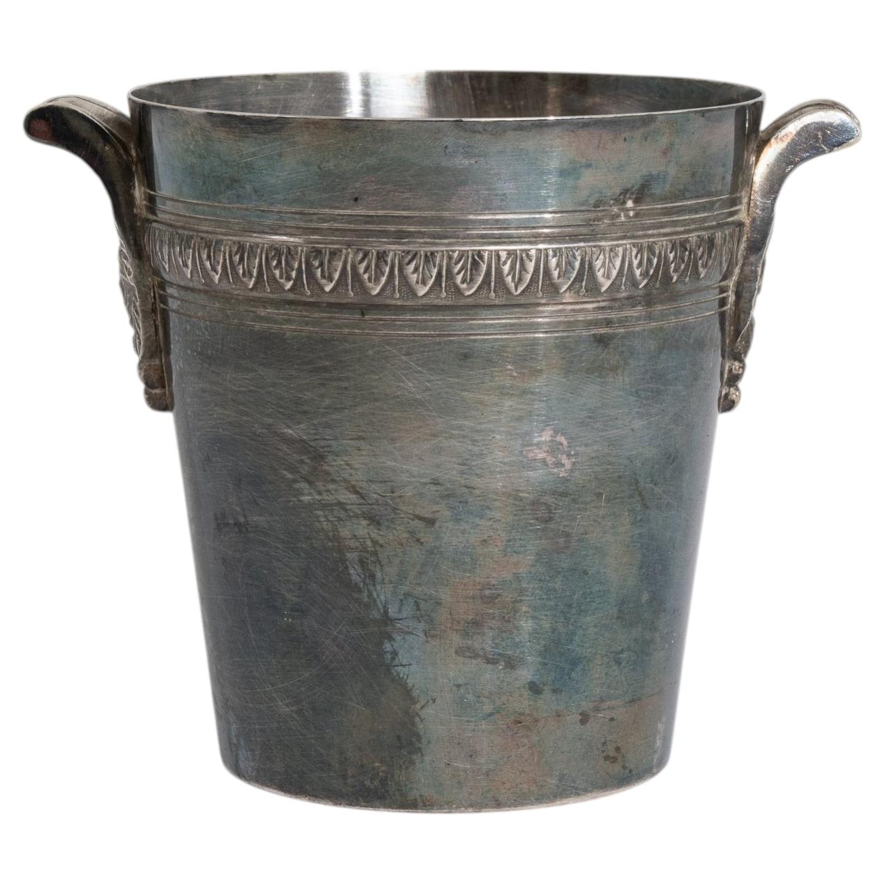 French Silver-Plated Champagne Bucket, Compact Form, 20th Century For Sale