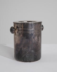 French Silver-Plated Champagne Bucket, Cylindrical Form, 20th Century