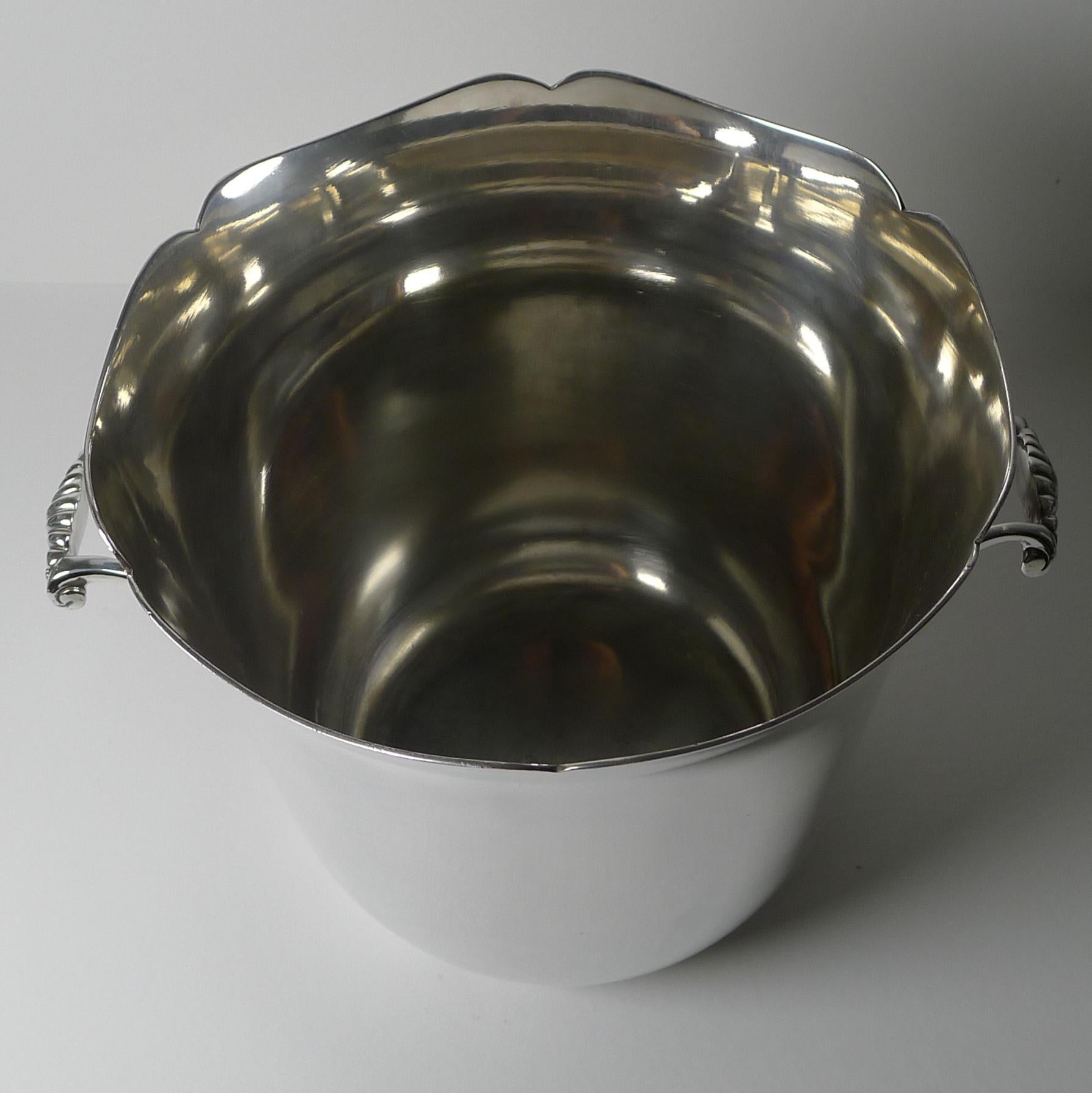 French Silver Plated Champagne Bucket / Wine Cooler by Ercuis, Paris In Good Condition In Bath, GB