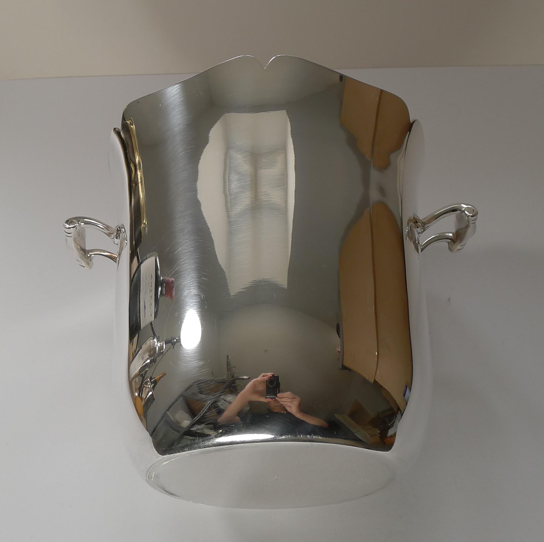 French Silver Plated Champagne Bucket / Wine Cooler by Ercuis, Paris In Good Condition In Bath, GB