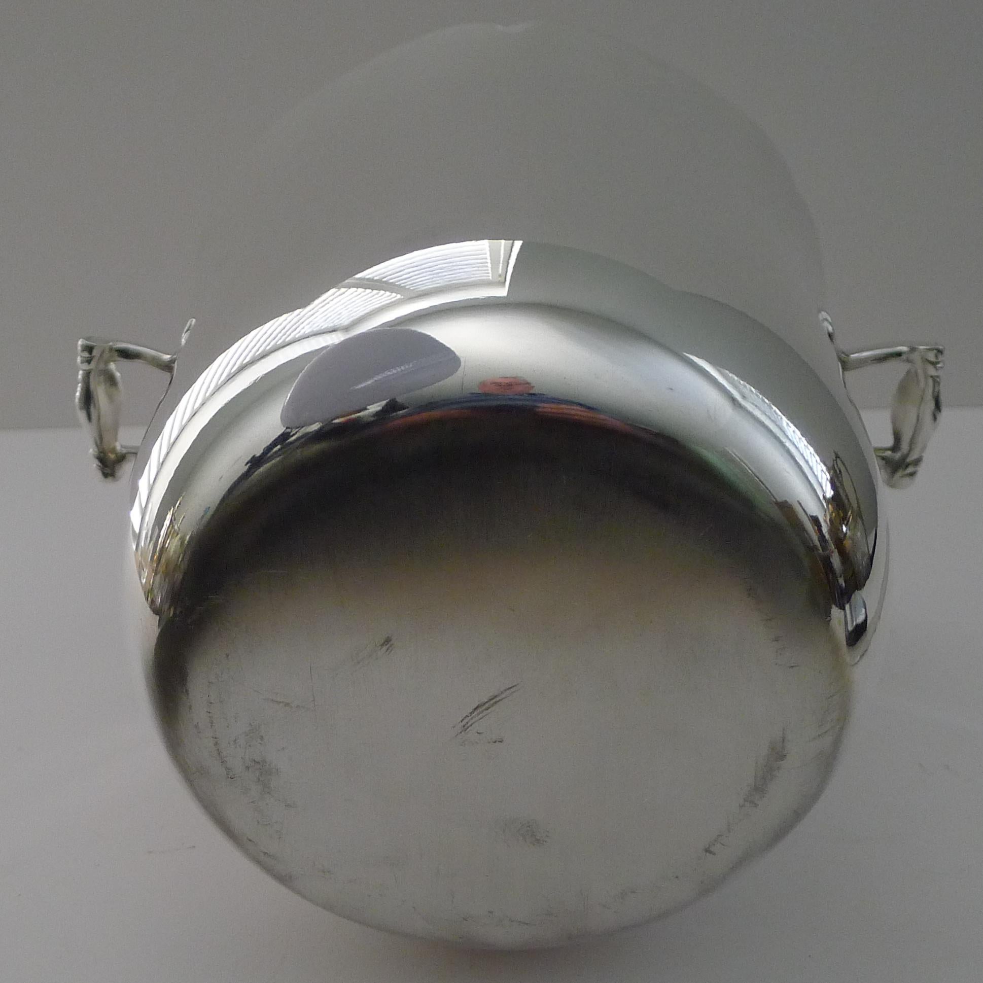 Mid-20th Century French Silver Plated Champagne Bucket / Wine Cooler by Ercuis, Paris For Sale
