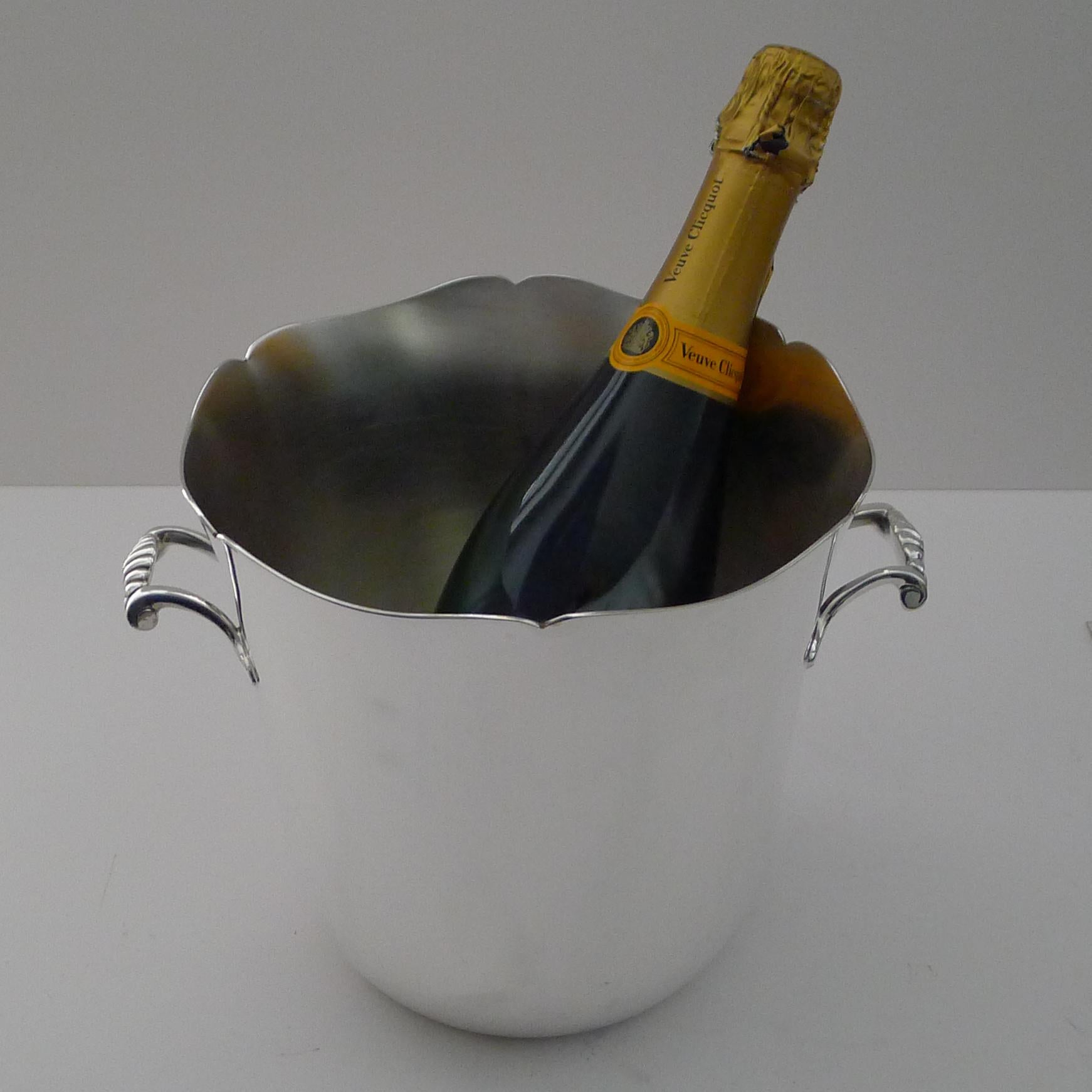 French Silver Plated Champagne Bucket / Wine Cooler by Ercuis, Paris For Sale 2