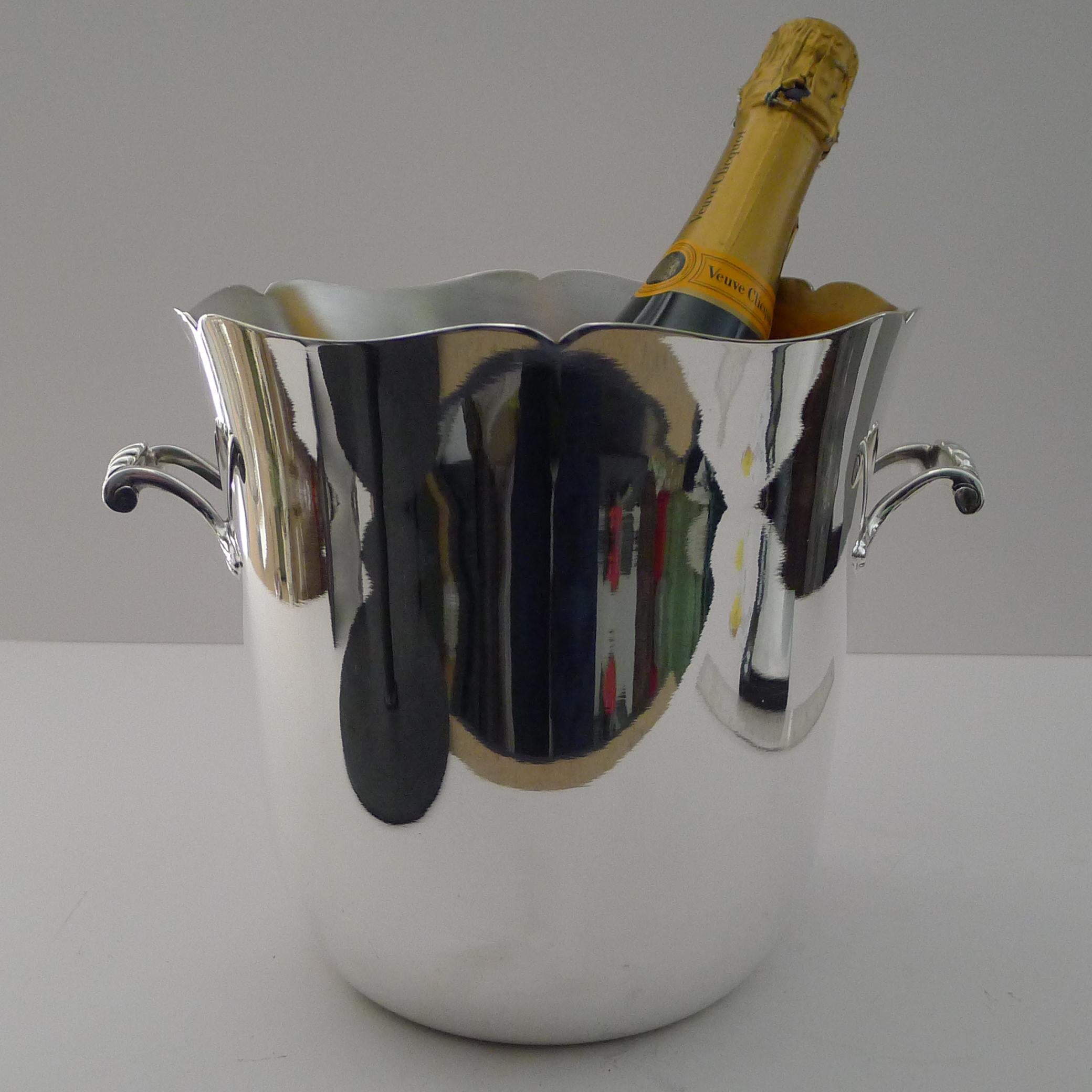 French Silver Plated Champagne Bucket / Wine Cooler by Ercuis, Paris For Sale 3