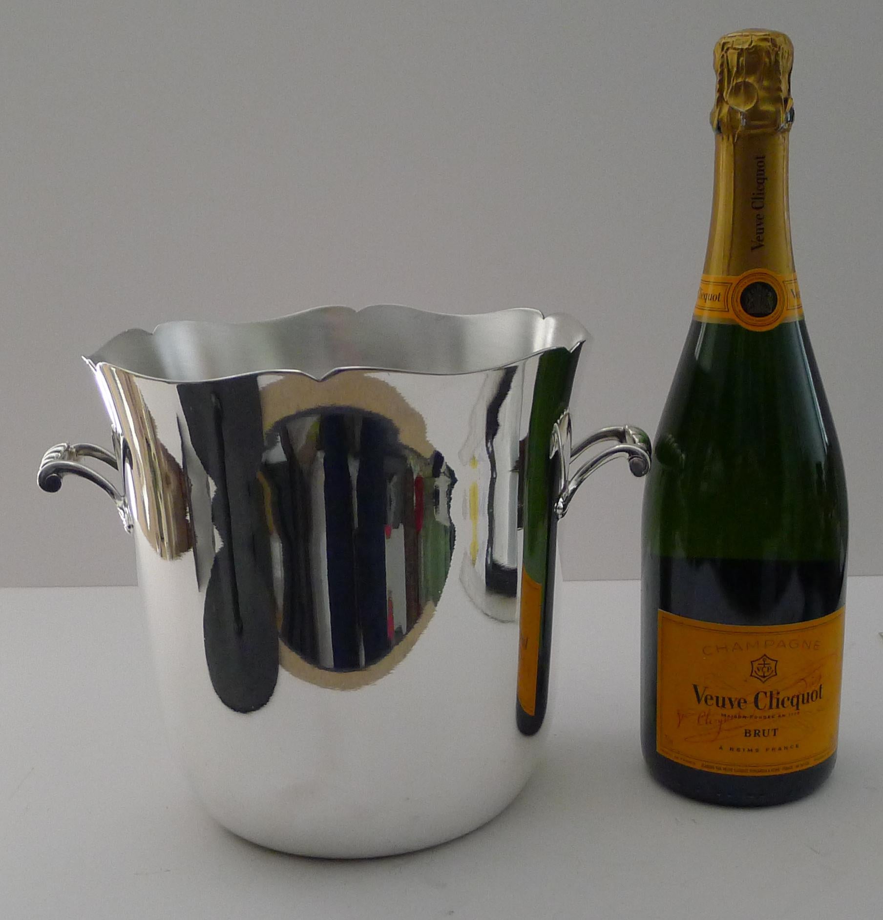 French Silver Plated Champagne Bucket / Wine Cooler by Ercuis, Paris For Sale 4