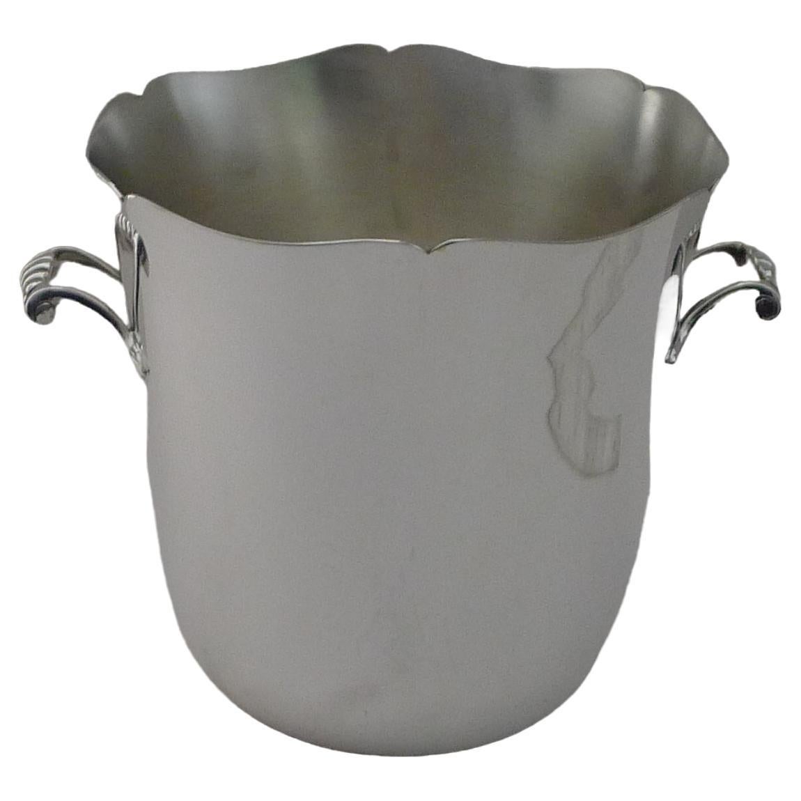 French Silver Plated Champagne Bucket / Wine Cooler by Ercuis, Paris For Sale