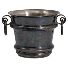 French Silver-Plated Champagne Bucket with Ring Handles, 20th Century