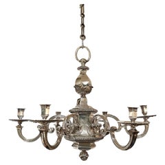 Vintage French Silver-Plated Chandelier