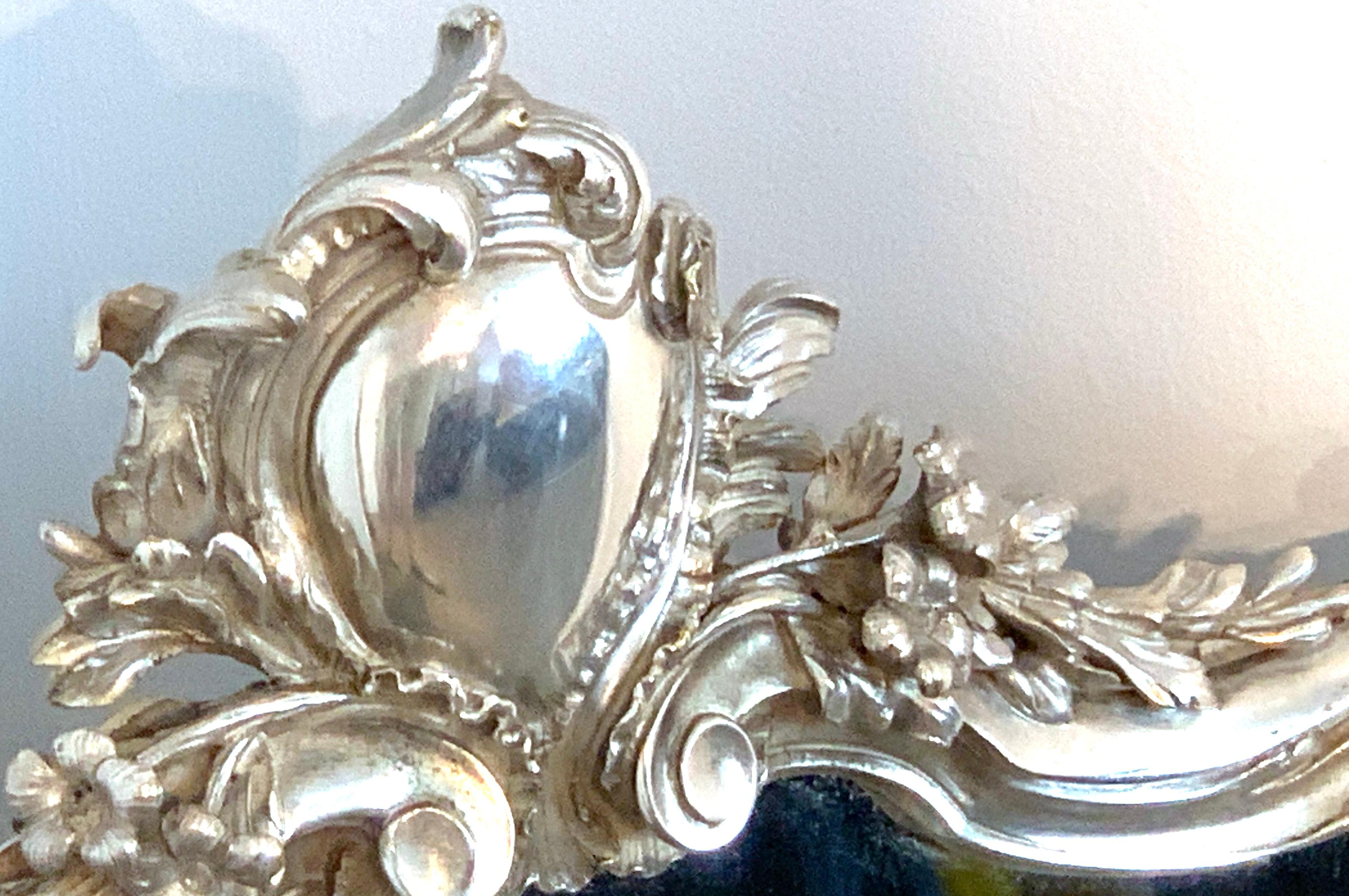 Baroque French Silver Plated Dressing Mirror, Attributed to Christofle