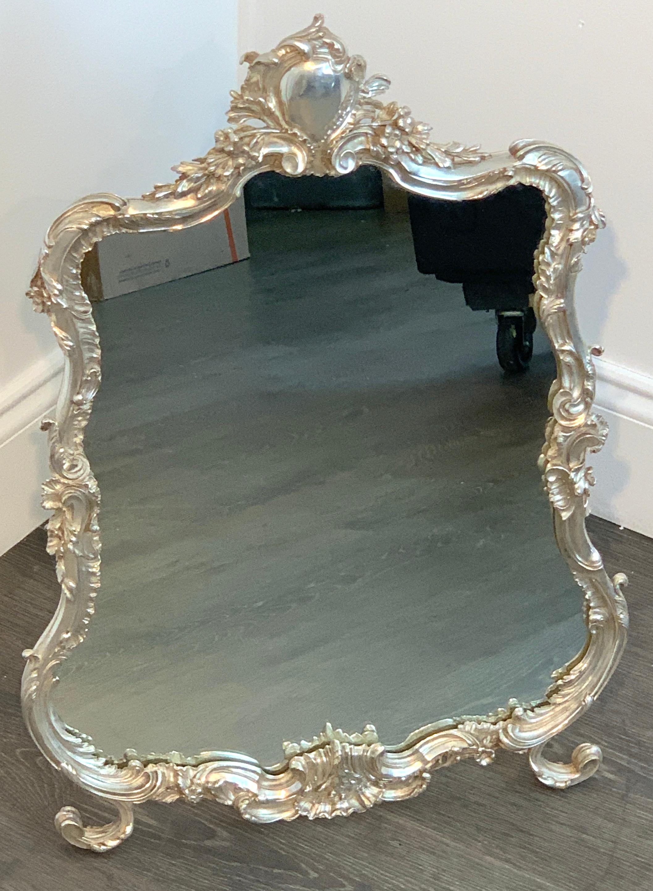 French Silver Plated Dressing Mirror, Attributed to Christofle 2