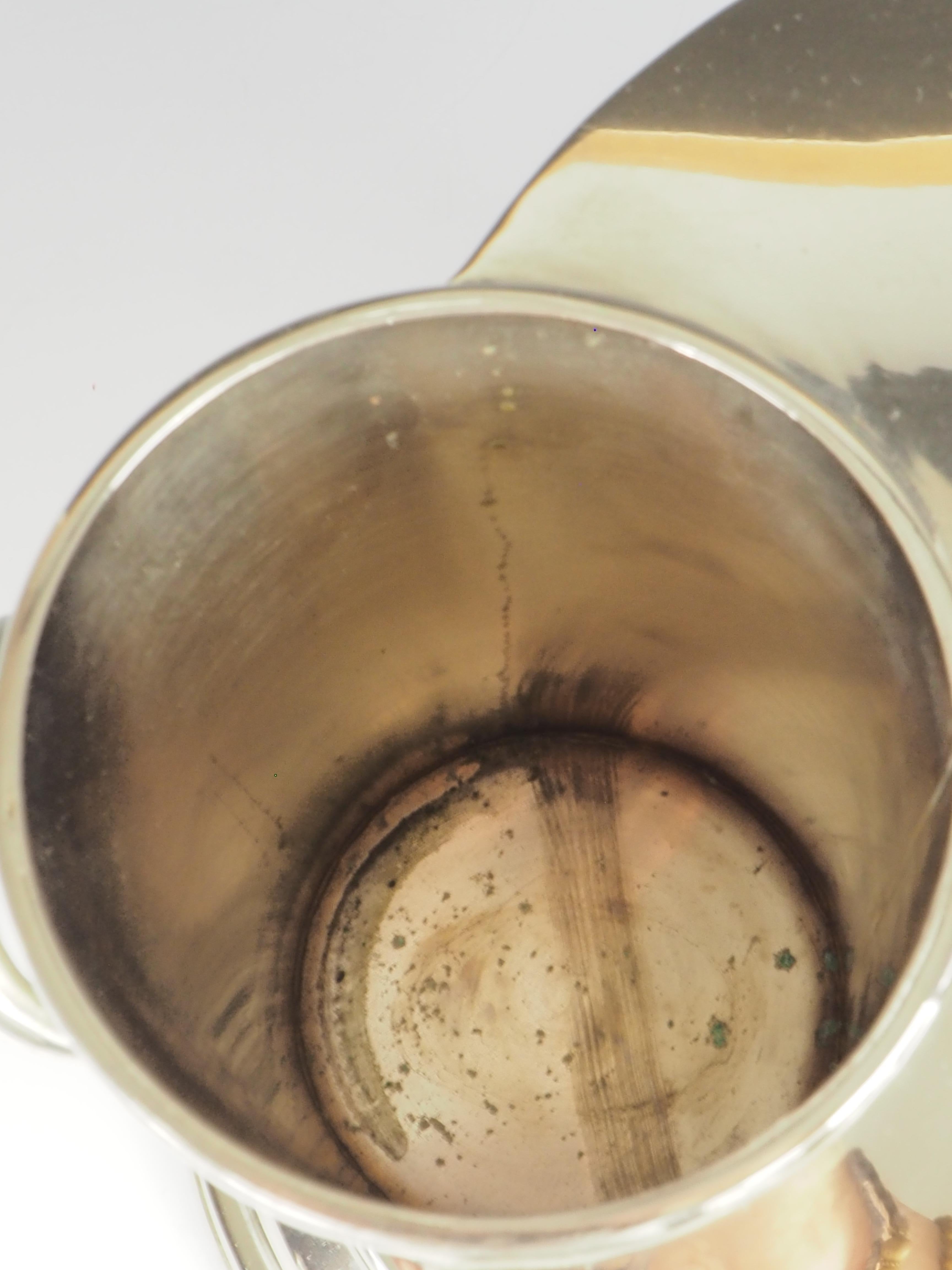 Cubitera enfriadora de vino doble bañada en plata francesa en venta 4